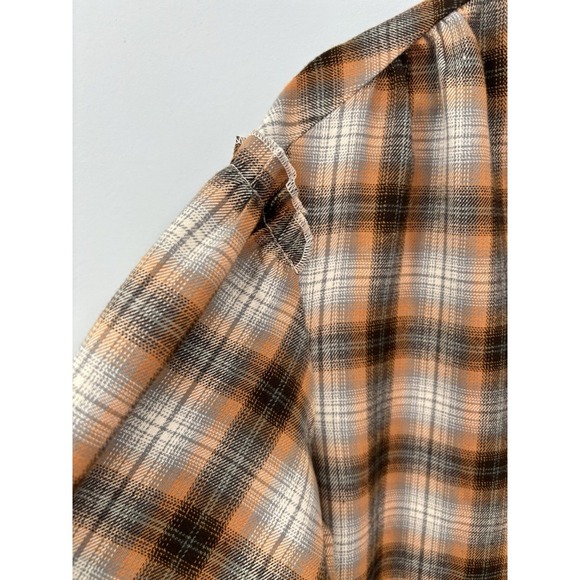 NEW Listicle Plaid Peplum Style Dress Size Medium Flannel Cottagecore Prairie - Picture 6 of 9